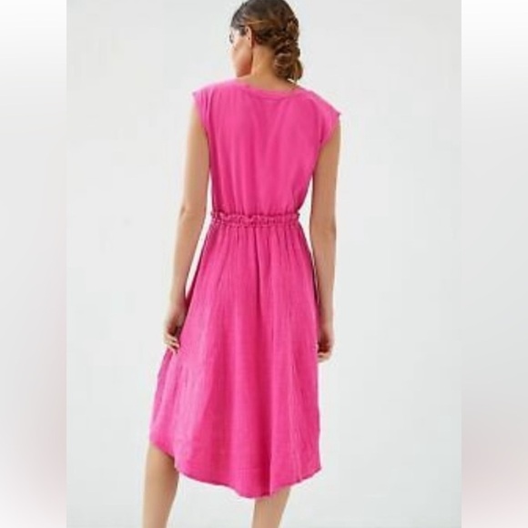 Anthropologie Daily Practice Pink Sleeveless High-Low Cotton Sundress w/ Pockets - Picture 4 of 16